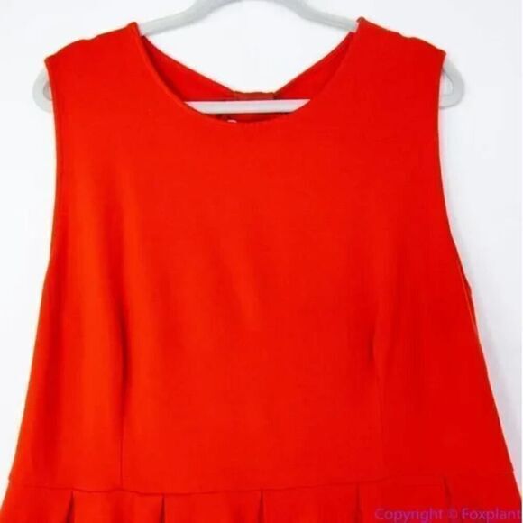 Hutch Anthropologie Bow Back Tomato Red Dress, 1X - Picture 3 of 14